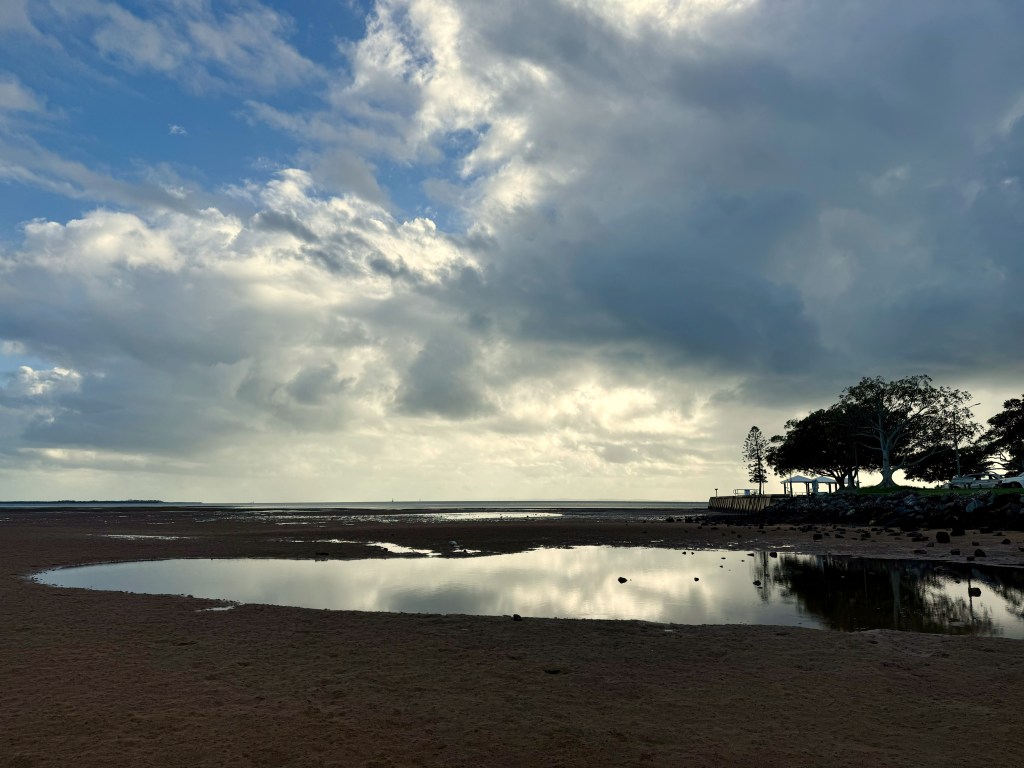 A rock pool at the beach.